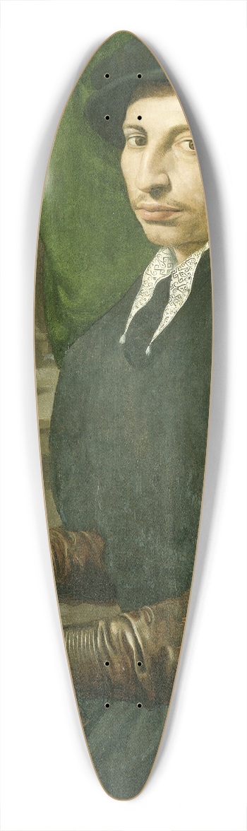 Francesco Traballesi - Portrait of a man playing a virginal 39.3 inch art pintail longboard deck
