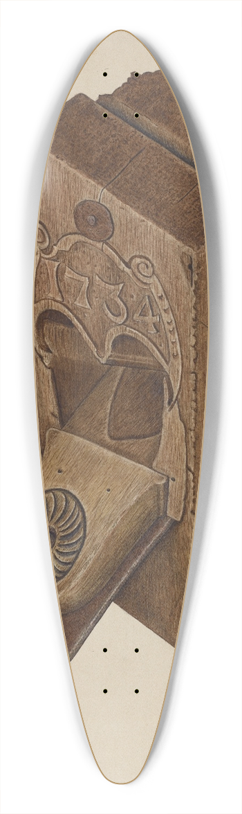 Frances Godfrey - Plane 39.3 inch art pintail longboard deck