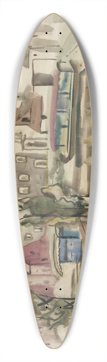 Frances Hodgkins - On the River Severn 39.3 inch art pintail longboard deck