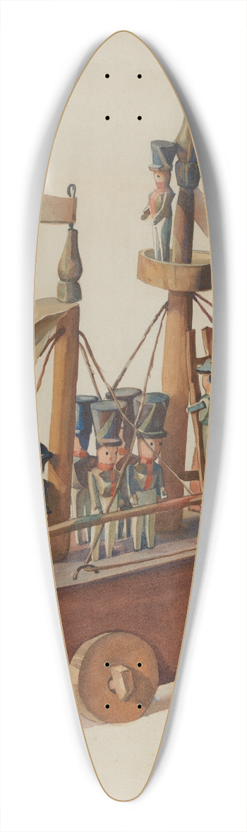 Frances Lichten - Toy Warship 39.3 inch art pintail longboard deck