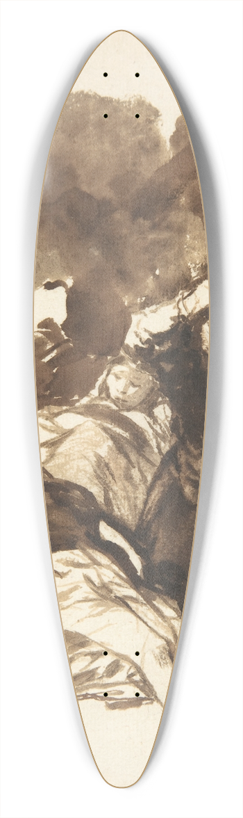 Francisco de Goya - Figures waking from sleep 39.3 inch art pintail longboard deck