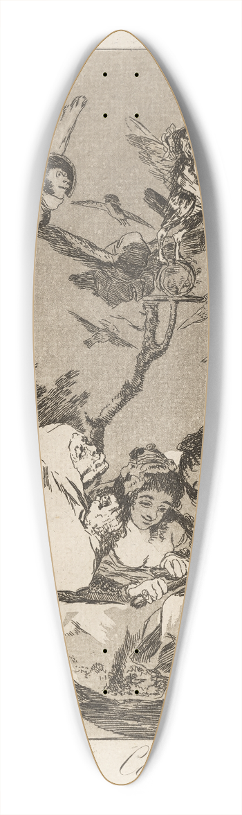 Francisco de Goya - Todos Caern. (All will fall.) 39.3 inch art pintail longboard deck