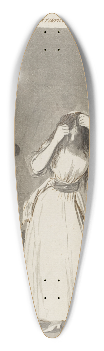 Francisco de Goya - Woman throwing a tantrum and pulling her hair 39.3 inch art pintail longboard deck