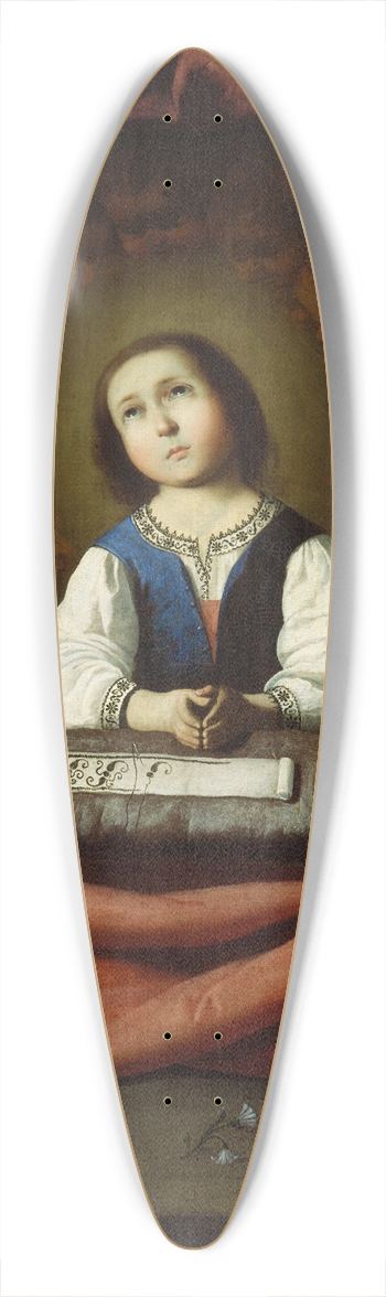 Francisco de Zurbarn - The Young Virgin 39.3 inch art pintail longboard deck