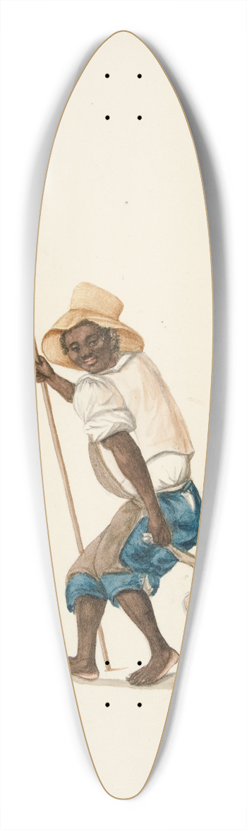 Francisco Fierro - Indian Man Dragging Dead Dog 39.3 inch art pintail longboard deck