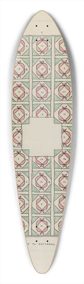 Francis Law Durand - Quilt 39.3 inch art pintail longboard deck