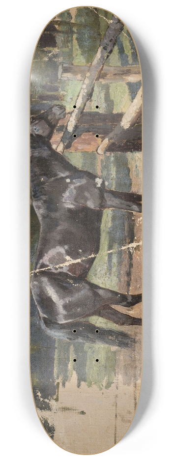 Jean Lulvs - Black horse 8.25 inch art skate deck