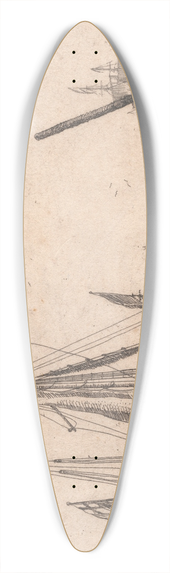 Francis Place - On the River Chatham by Shireness 39.3 inch art pintail longboard deck
