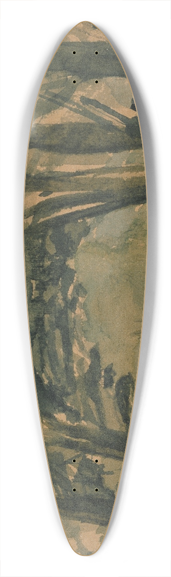 Francis Seymour Haden - Mytton Hall 39.3 inch art pintail longboard deck