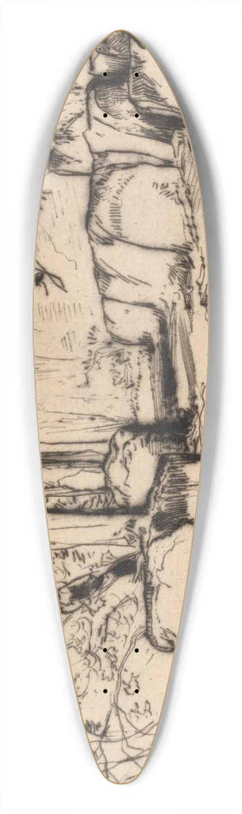 Francis Seymour Haden - The Terrace, Cintra 39.3 inch art pintail longboard deck