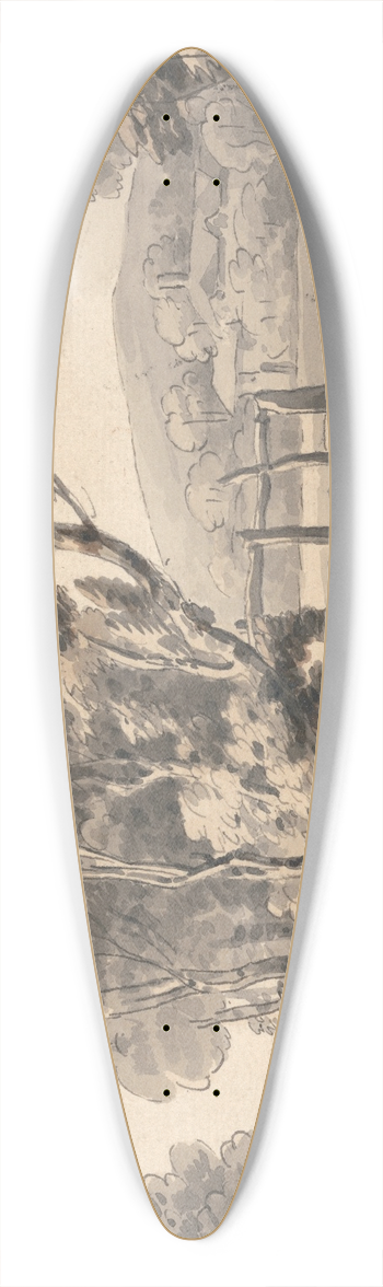Francis Towne - The Foot Bridge 39.3 inch art pintail longboard deck