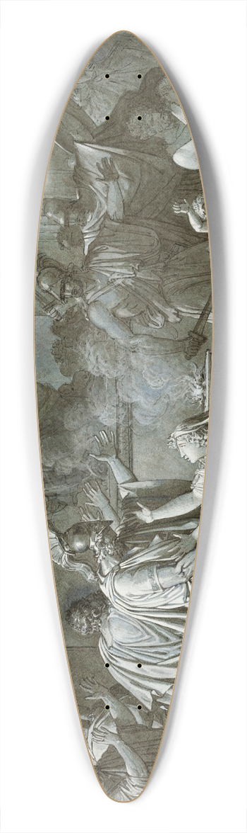 Francois Xavier Fabre - Clombrote and Lonidas 39.3 inch art pintail longboard deck