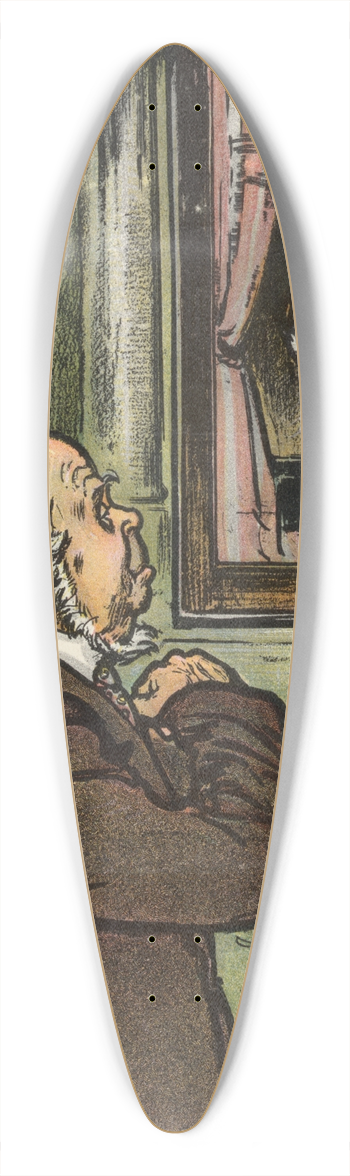 Frank Arthur Nankivell - Catching the celestial ballot 39.3 inch art pintail longboard deck