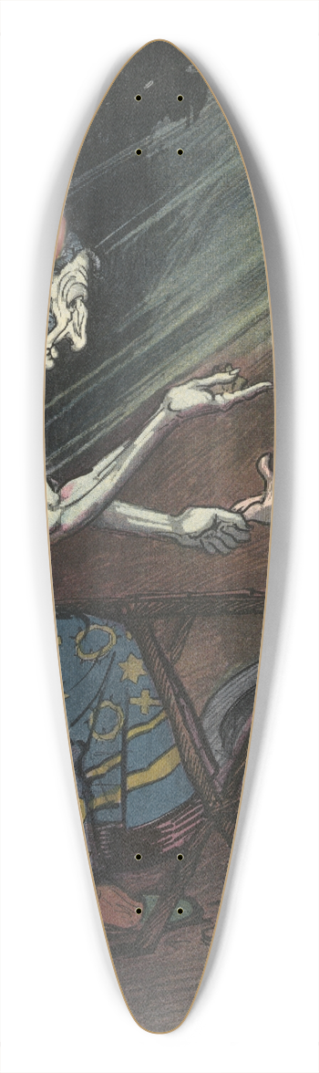 Frank Arthur Nankivell - Reading his future 39.3 inch art pintail longboard deck