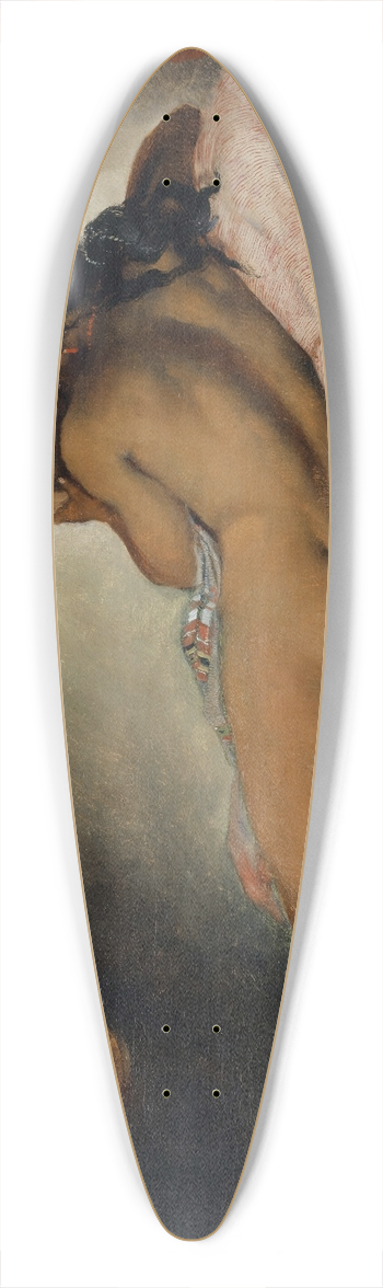 Frank Buchser - Naked Spanish Gypsy Woman with Mirror 39.3 inch art pintail longboard deck