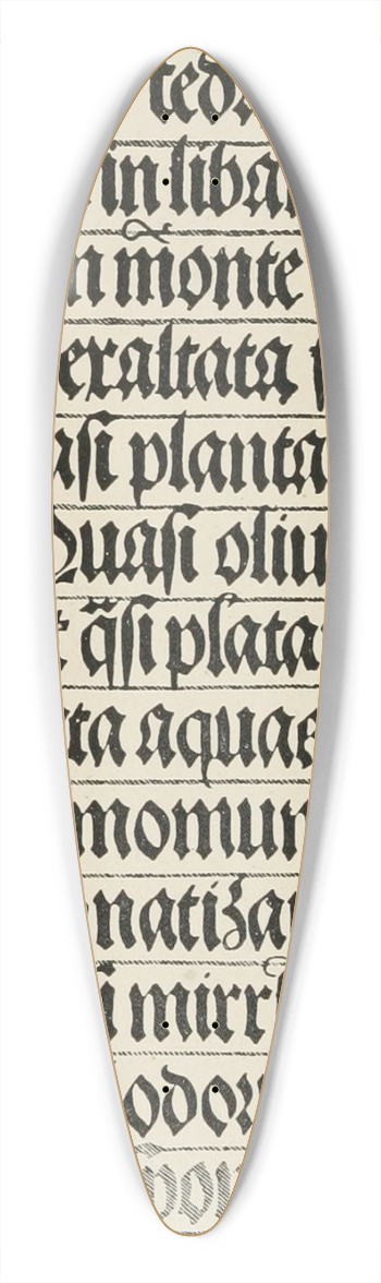 Frank Chouteau Brown - German Blackletter page 39.3 inch art pintail longboard deck