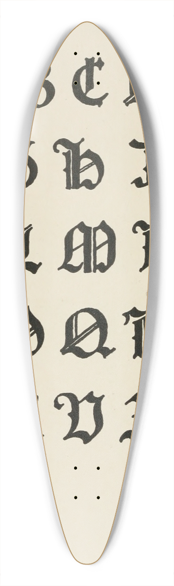 Frank Chouteau Brown - German Gothic Capitals 39.3 inch art pintail longboard deck