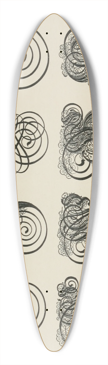 Frank Chouteau Brown - German Gothic Initials 39.3 inch art pintail longboard deck