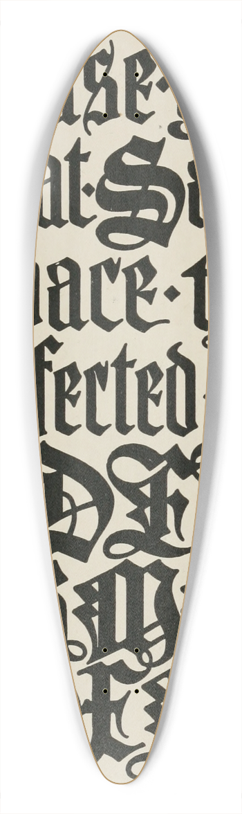 Frank Chouteau Brown - Modern American Blackletters 2 39.3 inch art pintail longboard deck
