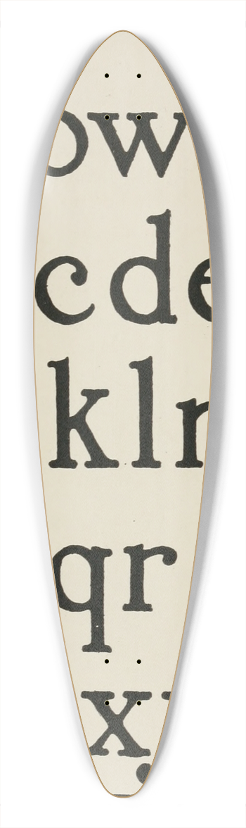 Frank Chouteau Brown - Modern American Small Letters 2 39.3 inch art pintail longboard deck