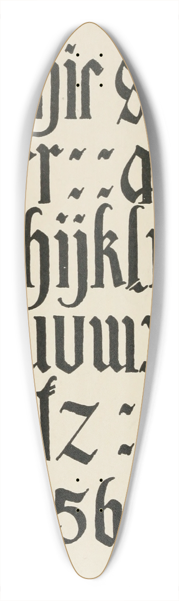 Frank Chouteau Brown - Modern German Blackletters 39.3 inch art pintail longboard deck