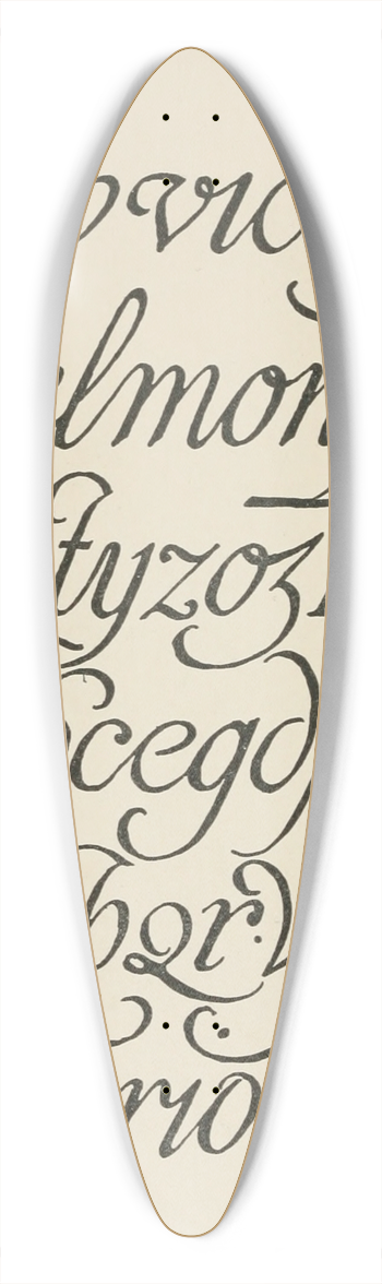 Frank Chouteau Brown - Spanish Script Alphabets 39.3 inch art pintail longboard deck