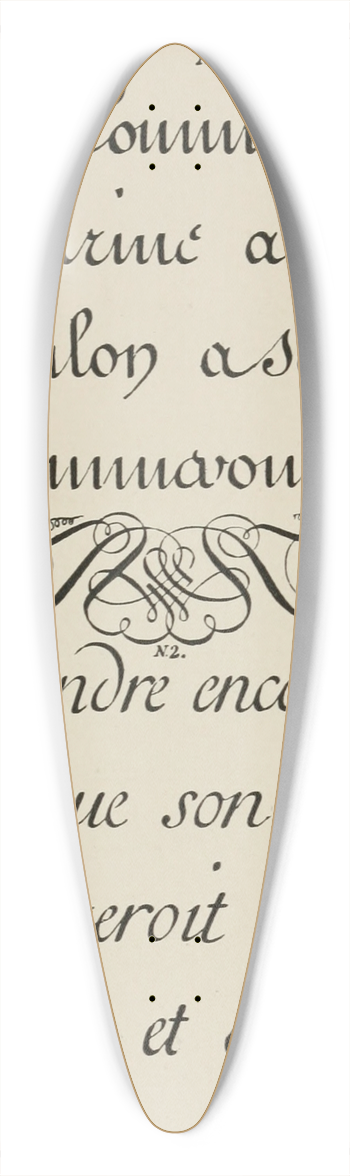 Frank Chouteau Brown - Spanish Scripts 39.3 inch art pintail longboard deck