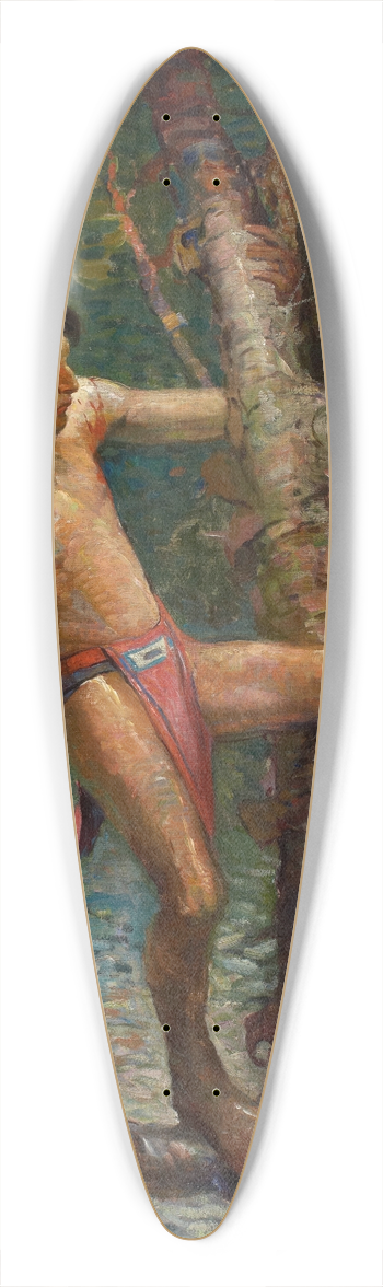 Frank Earle Schoonover - Ahuitzotl and the Ocelot 39.3 inch art pintail longboard deck