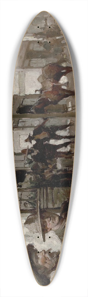 Frank Earle Schoonover - Western Street Scene 39.3 inch art pintail longboard deck
