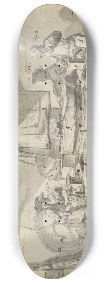 Jean Michel Moreau the Younger - The Nail Makers (Le Cloutier Grossier) 8.25 inch art skate deck