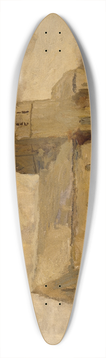 Frank Edwin Scott - Village Church and Cemetery, Brittany 39.3 inch art pintail longboard deck