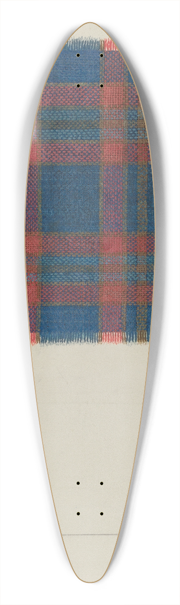 Frank J. Mace - Plaid Homespun Coverlet 39.3 inch art pintail longboard deck