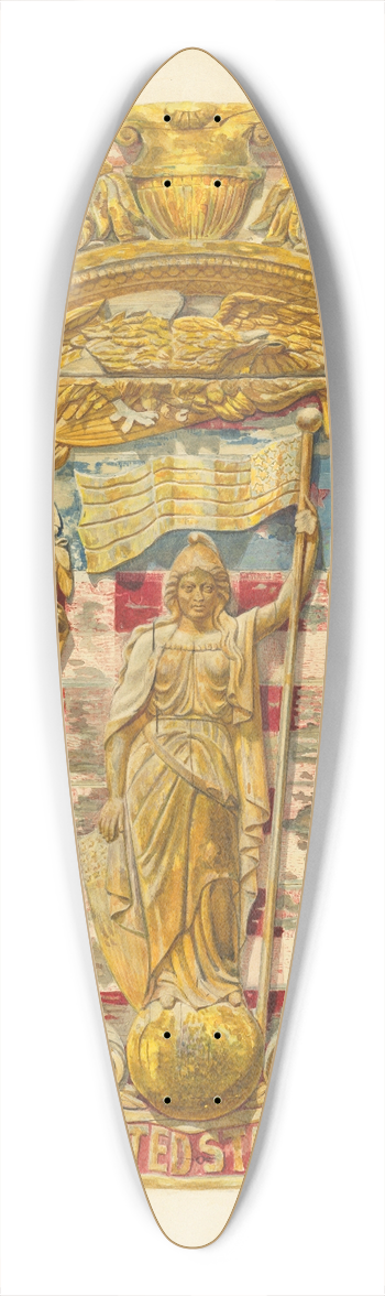 Frank M. Keane - Panel from Circus Wagon 39.3 inch art pintail longboard deck
