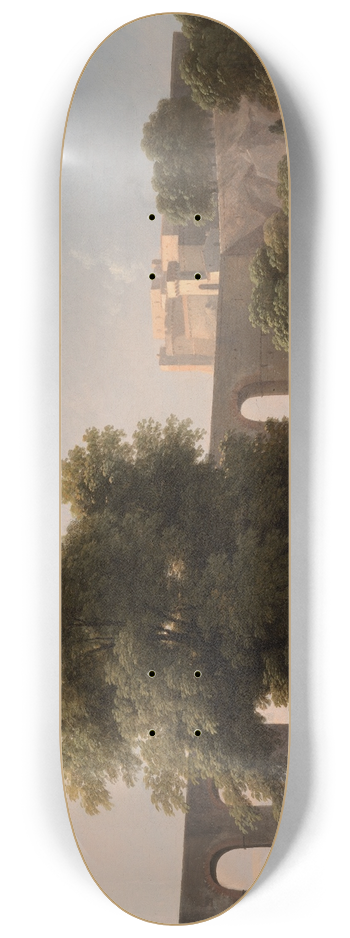 Jean-Victor Bertin - An Aqueduct Near a Fortress 8.25 inch art skate deck