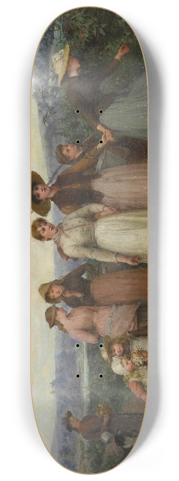 Jennie Augusta Brownscombe - The berry pickers 8.25 inch art skate deck