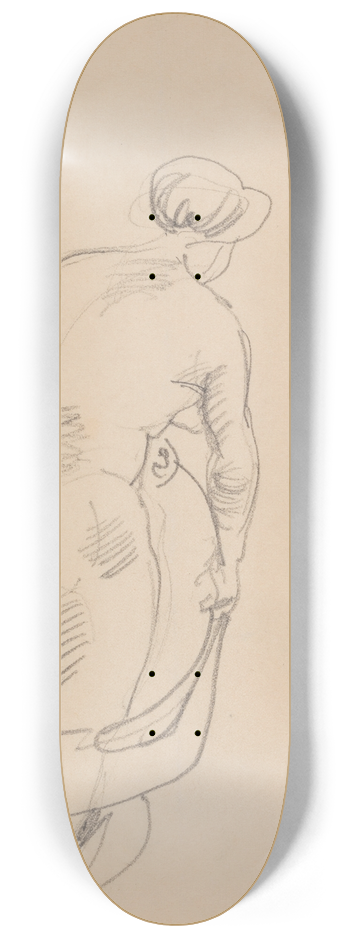 Jens Adolf Jerichau - Stende ngen kvinde, set fra ryggen 8.25 inch art skate deck