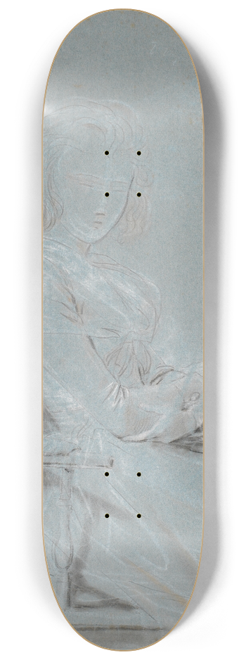 Jens Juel - Studie til portrttet af Ulrike Elenora Wedel Jarlsberg, fdt Brockdorff 8.25 inch art skate deck