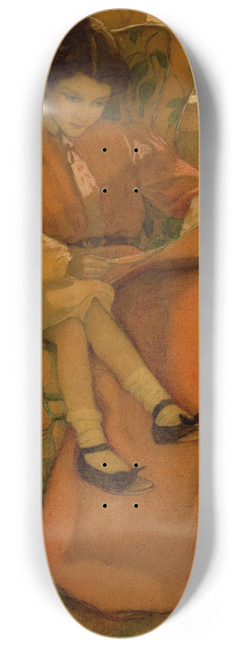 Jessie Willcox Smith - A Rainy Day 8.25 inch art skate deck