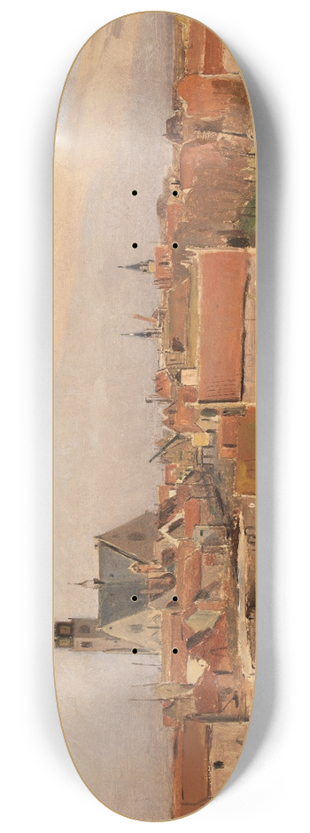 Johan Barthold Jongkind - Ansicht von Maassluis 8.25 inch art skate deck