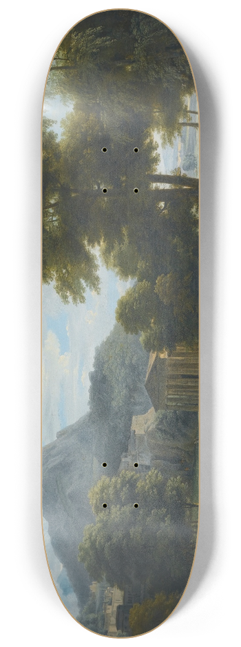 Jean-Victor Bertin - AMountainous Landscape, With A ViewOfPheneos And The Temple OfMinerva Caphyes 8.25 inch art skate deck