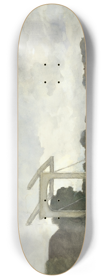 Johan Hendrik Weissenbruch - Drawbridge at Noorden 8.25 inch art skate deck