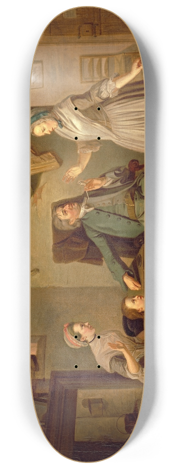 Johan Joseph Zoffany - David Garrick and Mary Bradshaw in David Garricks The Farmers Return 8.25 inch art skate deck