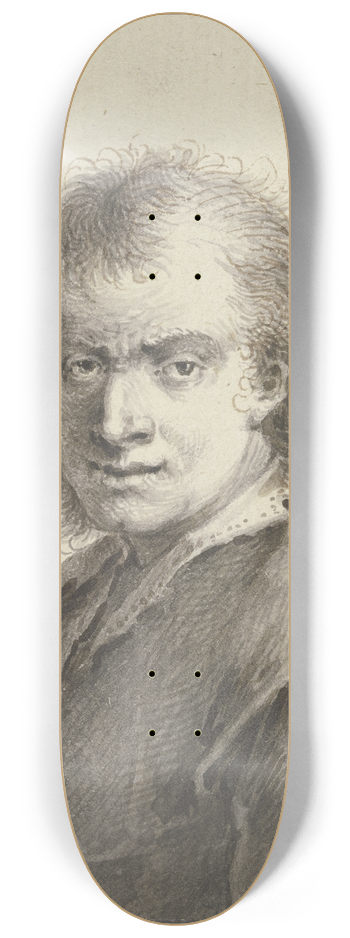 Johann Andreas Benjamin Nothnagel - Brustbild eines bartlosen Mannes 8.25 inch art skate deck