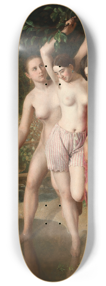 Johann Baptist Reiter - Three Bathers 8.25 inch art skate deck