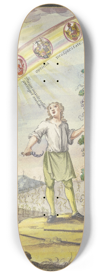 Johann Esaias Nilson - Knabe mit einem Rebmesser vor einem Weinstock 8.25 inch art skate deck