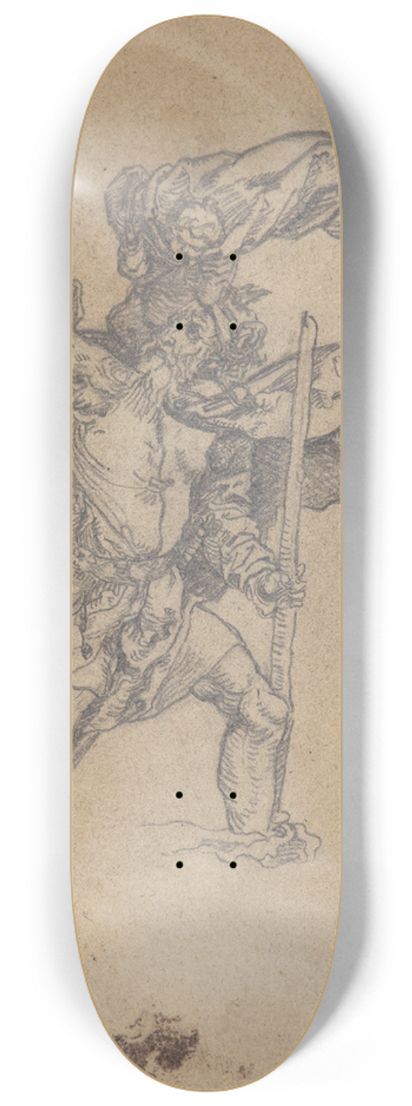 Jens Adolf Jerichau - Studie efter Drer- Den Hellige Christoforus I 8.25 inch art skate deck