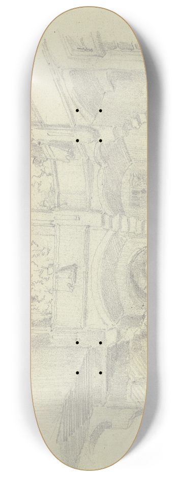 Johann Friedrich Hoff - Inner yard in Munich 8.25 inch art skate deck