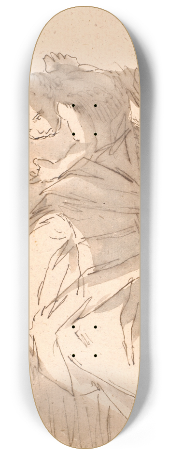 Jens Juel - En helgeninde med en bog og en putto 8.25 inch art skate deck
