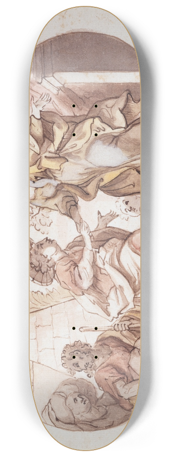 Johann Georg Bergmller - Heimsuchung 8.25 inch art skate deck