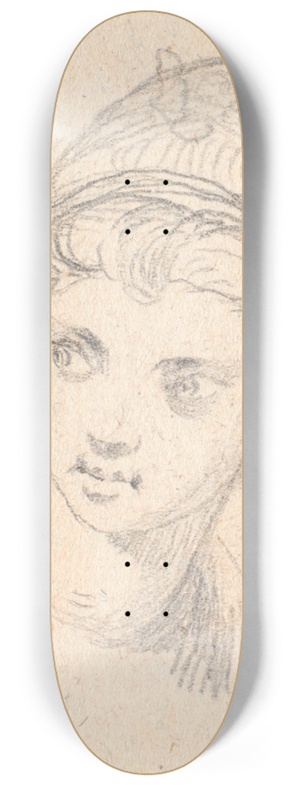 Jens Juel - Kvindehoved med turban 8.25 inch art skate deck